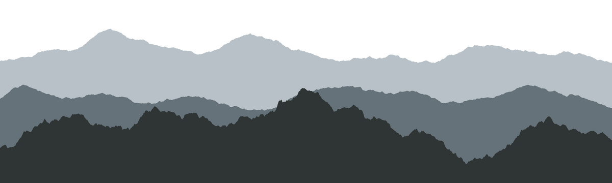 Layered grey mountain range silhouette illustration